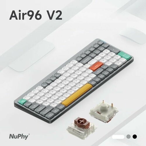 Беспроводная механическая клавиатура Nuphy Air96 V2 Brown Switch Lunar Gray 15579₽