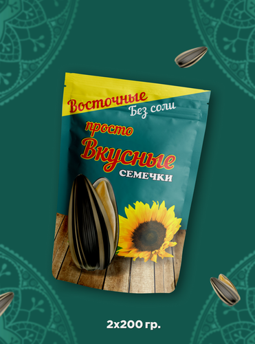 Изображение товара Семечки "Просто вкусные" восточные без соли (200гр*2шт)