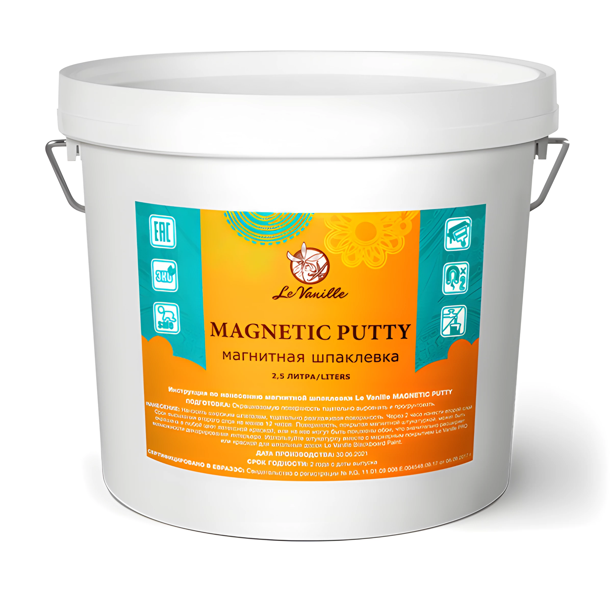 Штукатурка Levanille Magnetic Putty, магнитная, серая, акриловая, 4кг