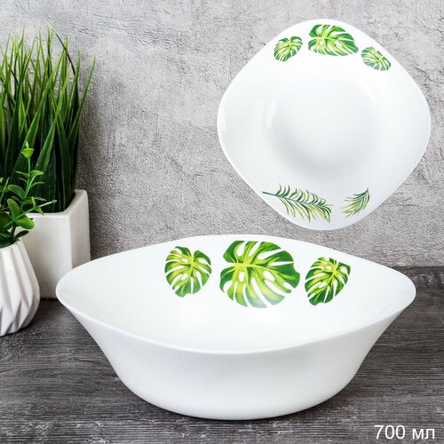 Тарелка квадратная 6 шт Монстера/ набор тарелок 750 мл
