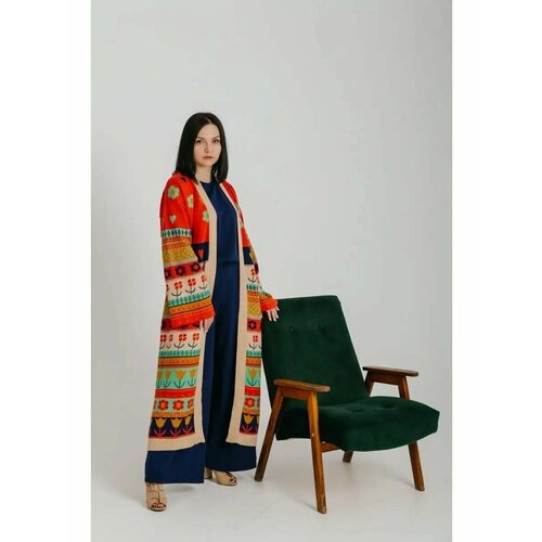 фото Кардиган world of estiya, размер oversize, , коралловый