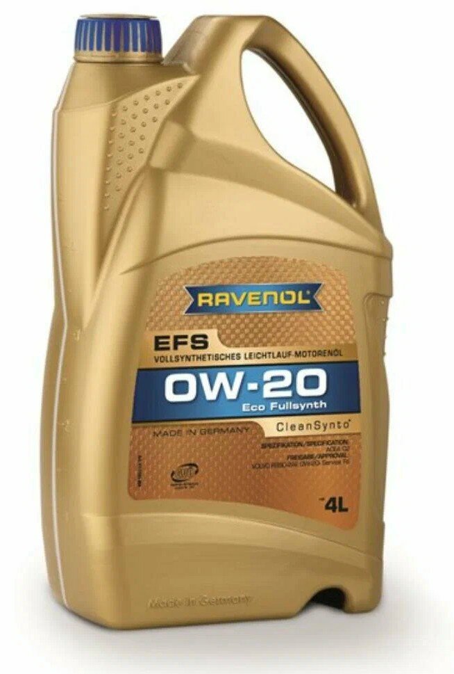 Масло моторное RAVENOL EcoFullSynth EFS, SAE 0W20, синтетическое, 4 л