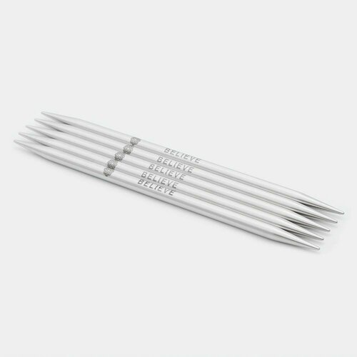 фото Спицы чулочные knit pro mindful 6 мм, 15 см, нержавеющая сталь, серебристый, 5 шт (knpr.36013)