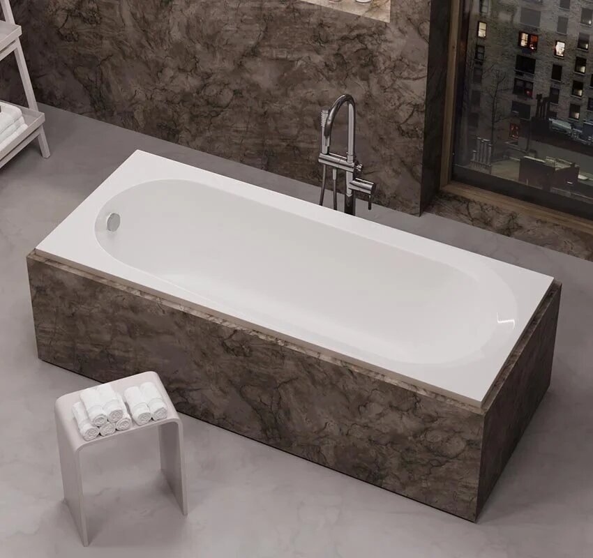 Акриловая ванна Alba Spa Baline 160х70 см, белая глянцевая - фото №3