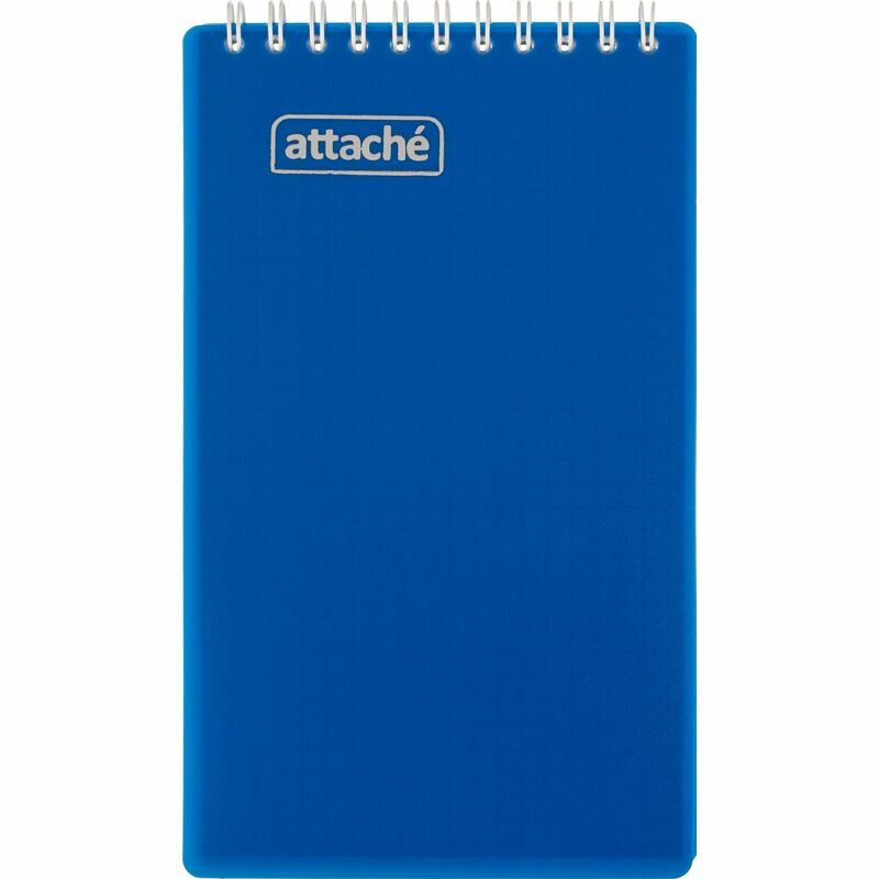 Блокнот на спирали А6+ 80л Attache клетка, обложка Plastic