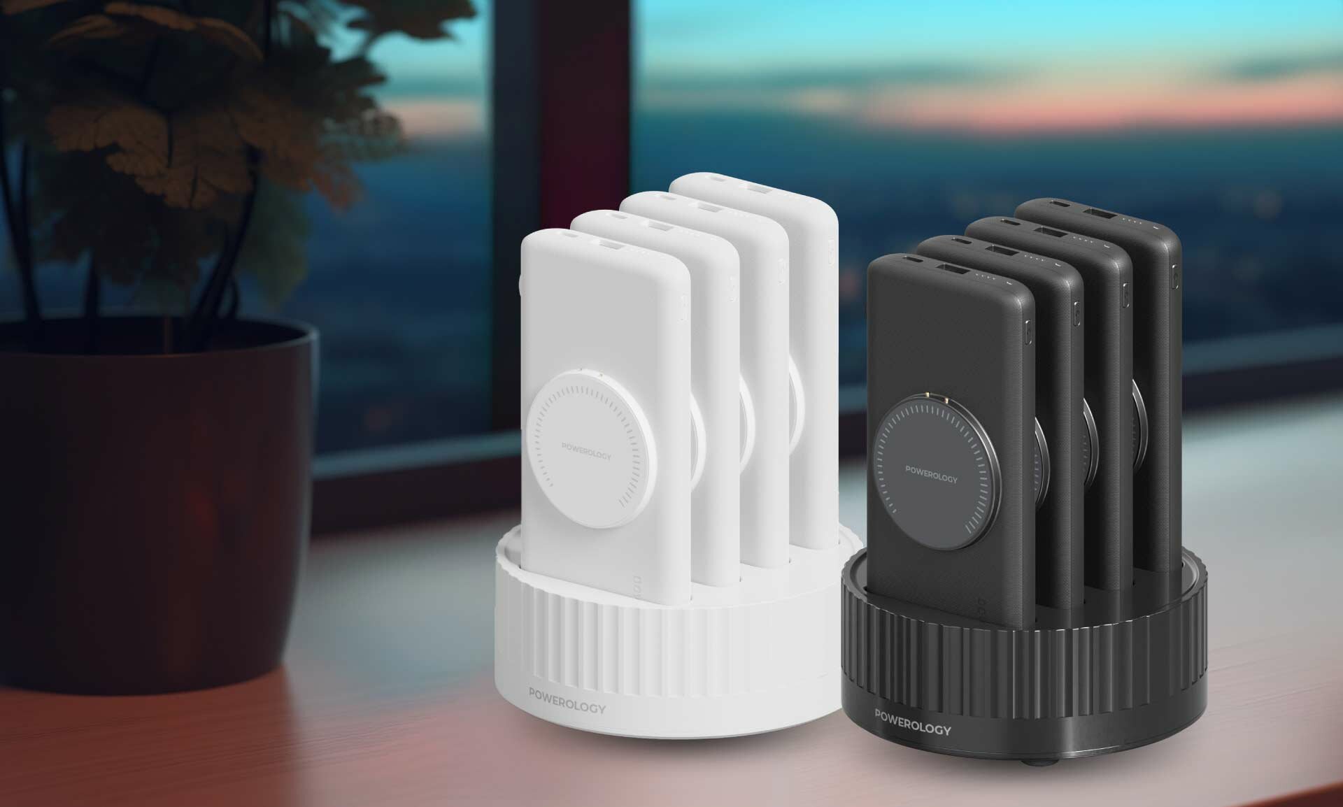 Универсальная зарядная станция 4-в-1 (40000 мА·ч) Powerology 4 in 1 Station 10000mAh PD 100W QC Wireless Power Bank