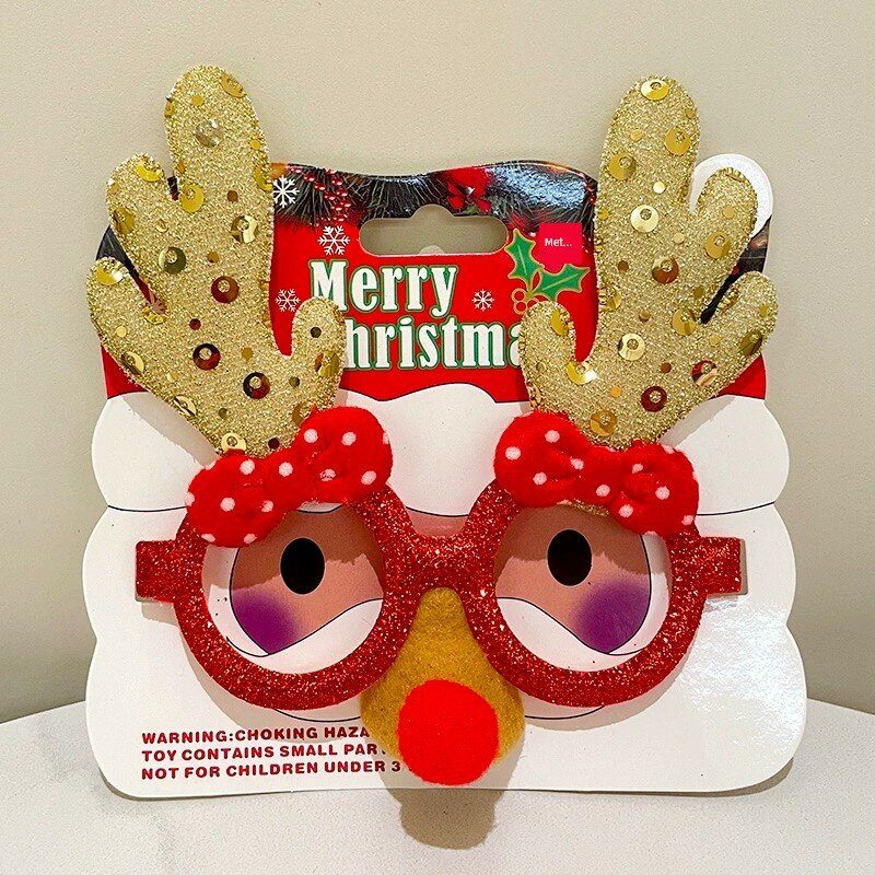 Очки для фотосессий на Рождество: милые очки с мультяшными персонажами (Дед Мороз олень) для детей и взрослых