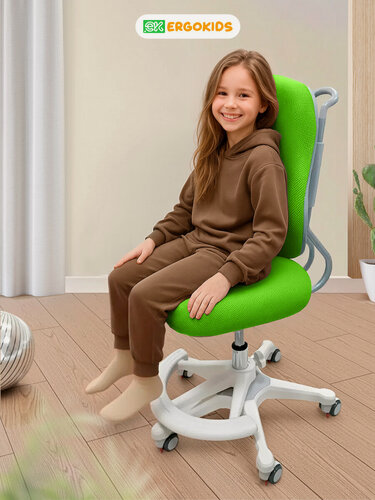 Изображение товара Детское компьютерное растущее кресло Ergokids Columbia Y-507 зеленое