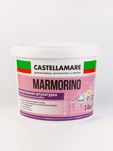 Изображение товара Штукатурка ООО Кастелламаре Marmorino, декоративная, для внутренних работ, белая, готовая