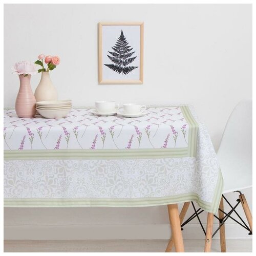 фото Скатерть прямоугольная 4062 145х220 см, габардин, п/э 100% 6300779 сирень