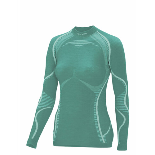 фото Термобелье футболка accapi, шерсть, плоские швы, компрессионный эффект, влагоотводящий материал, размер xs/s, зеленый
