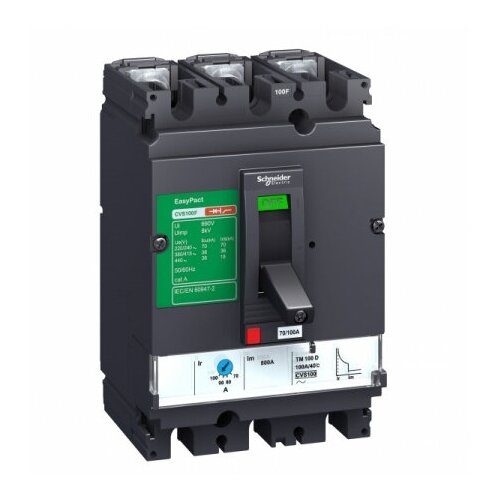 LV510307 Автоматический выключатель Easypact CVS 100B 25kA 3P 100A Schneider Electric авт выключатель cvs 100b 80a 25ka 3p tm80d lv510306