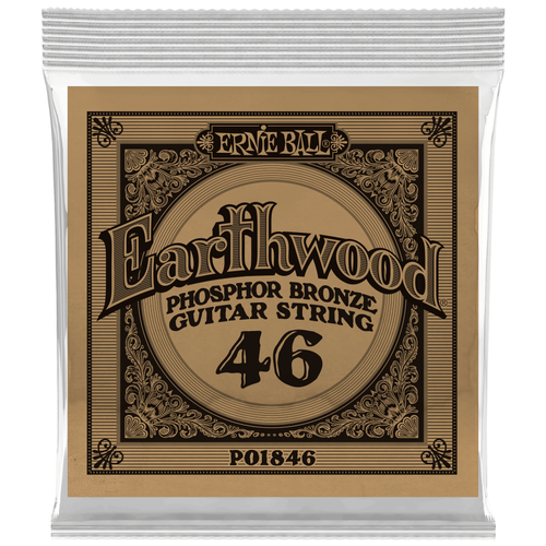 Ernie Ball 1846 струна одиночная для акустической гитары Серия Earthwood Калибр: 46 Сердцевина: