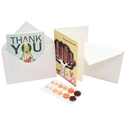 фото Набор открыток с вышивкой и декоративных наклеек 'congratulations', 12*17 см astra & craft