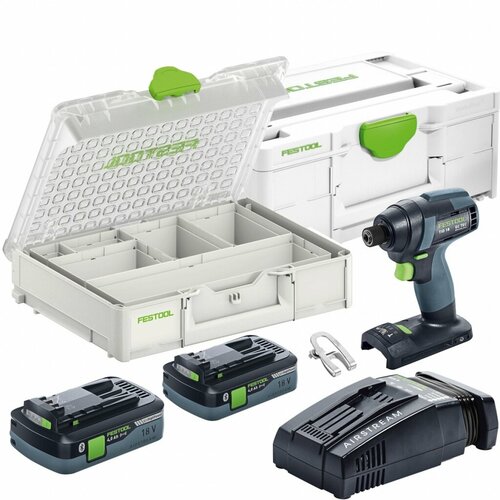 Дрель-шуруповерт аккумуляторная импульсная Festool TID 18 HPC 4,0 I-Plus Organizer Edition аккумуляторная дрель шуруповерт festool c 18 hpc 4 0 i set 576992