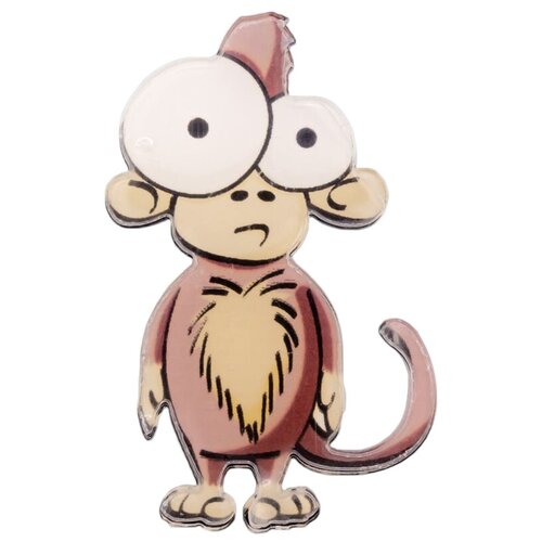 фото Значок бижутерный обезьяна (замок-булавка, коричневый) 51572 otokodesign