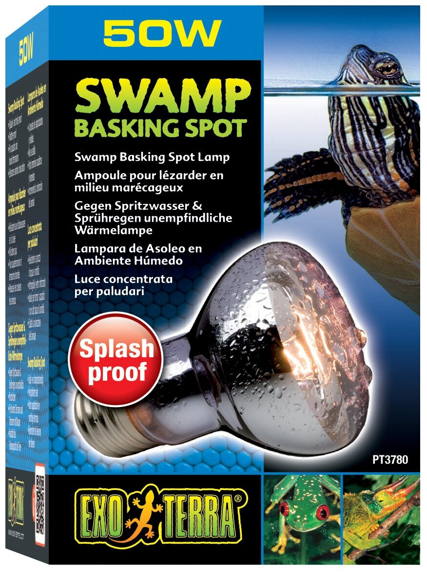 Лампа для обогрева Exo Terra Swamp Basking Spot для черепах NEW 50 Вт