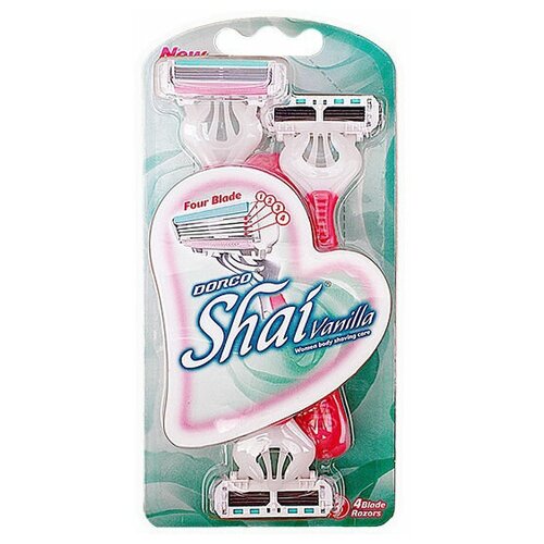 Купить Dorco shai 4 станок для бритья женский одноразовый, 4 лезвия, 1 шт, розовый, резина/пластик/металл