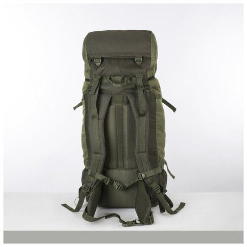 Рюкзак туристический Taif 120 л, отдел на шнурке, наружный карман, 2 боковые сетки, зеленый