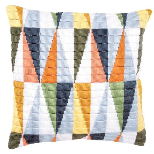 фото Набор для вышивания гладью vervaco "подушка. треугольники", 40x40 см, арт. pn-0147911