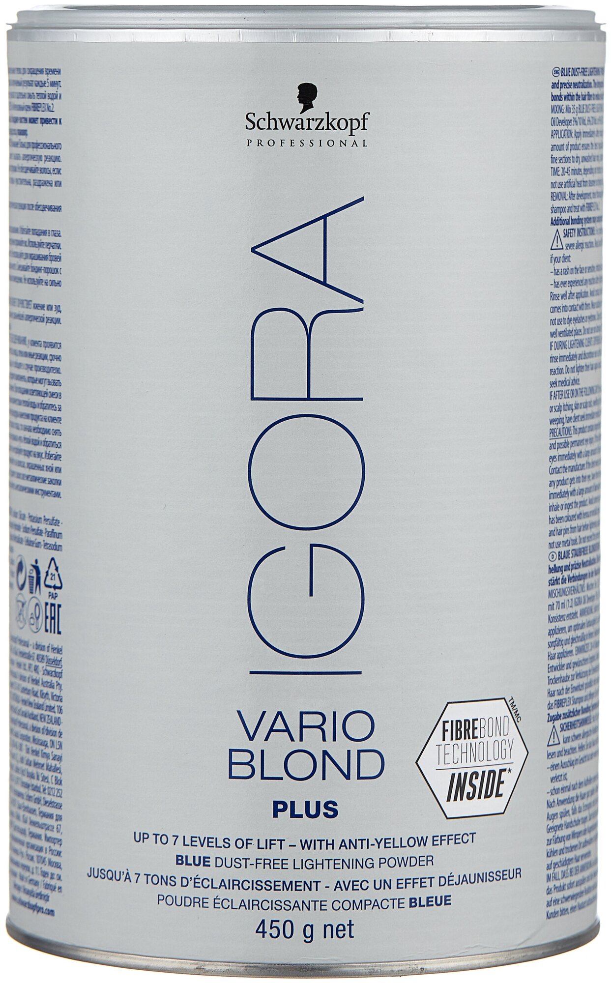 Schwarzkopf Professional Голубой порошок для обесцвечивания волос Vario Blond Plus 9 %, 450 мл