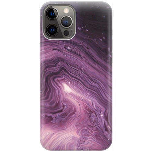 фото Re:pa накладка transparent для apple iphone 12 pro max с принтом "бело-фиолетовые краски"