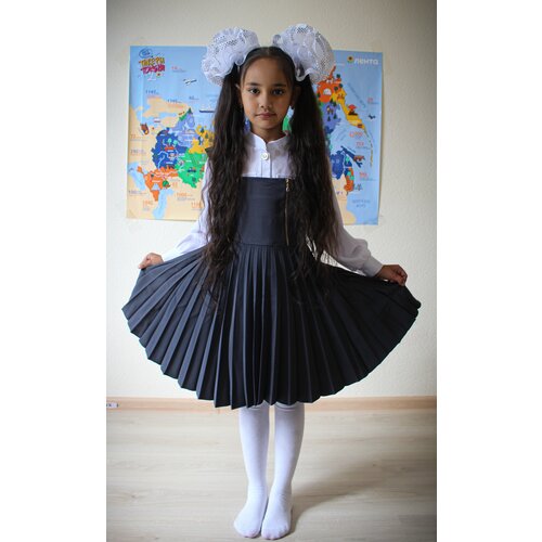 Школьный сарафан Princessa, размер 32, 34,36, серый