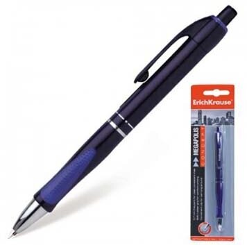 ручка шариковая Erich Krause, 0,7 мм, автоматическая, синяя (упаковка 12 шт) - фото №8