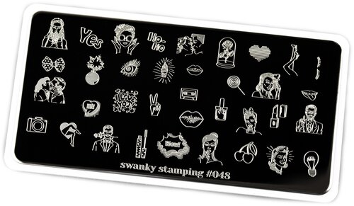 Swanky Stamping пластина 048 12 х 6 см серебристый