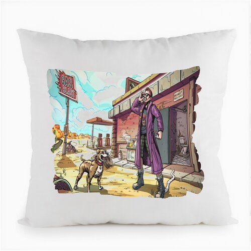 фото Подушка белая coolpodarok игры.постал.games.postal.(мужчина с собакой),белая