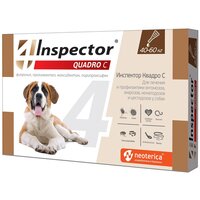 Inspector раствор от блох и клещей Quadro С для собак и кошек от 40 до 60 кг 1 шт. в уп., 1 уп.