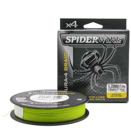 фото "плетеная леска spiderwire dura4 braid ярко-желтая 150m 0,20mm yel"