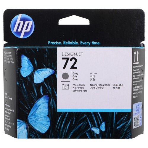 Печатающая головка HP 72 C9380A фото черный/серый для HP DJ T1100/T610 картридж hp c5055a cyan для hp designjet 4500 печатающая головка