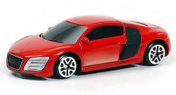 Машина металлическая RMZ City 1:64 Audi R8 V10, без механизмов (красный) Uni-Fortune 344996S-RD