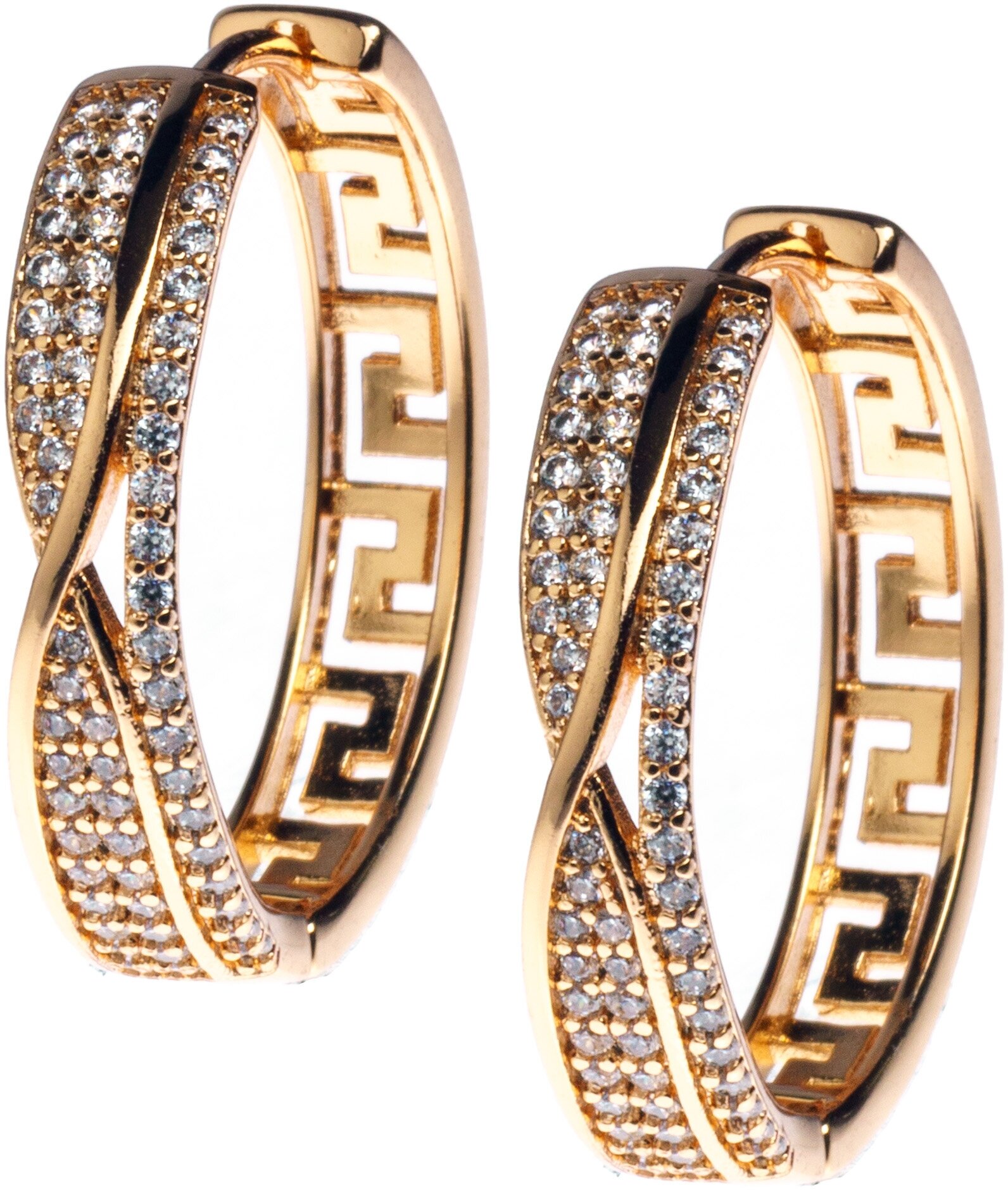 Бижутерия серьги кольца длинные висячие сережки под золото с фианитами Xuping серьги
