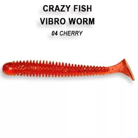 Силиконовая приманка мягкая съедобная Crazy Fish Vibro Worm 2" 50 мм 3-50-4-1 8 шт.