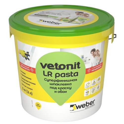 Шпатлевка Weber LR Pasta, белый, 5 кг