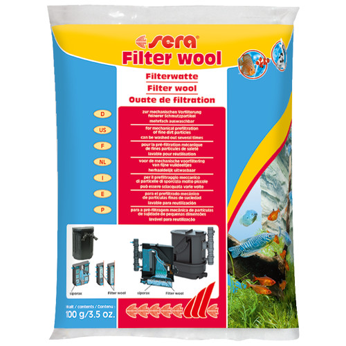 Наполнитель Sera Filter Wool 100 г 11 г 1 белый