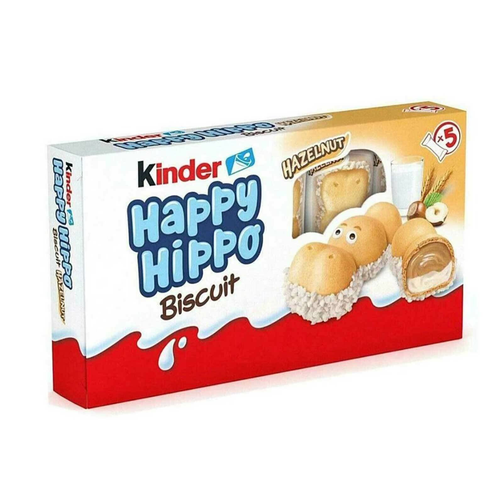 Шоколадно-молочное печенье Kinder Happy Hippo Hazelnut со вкусом Фундука (Германия), 103 г