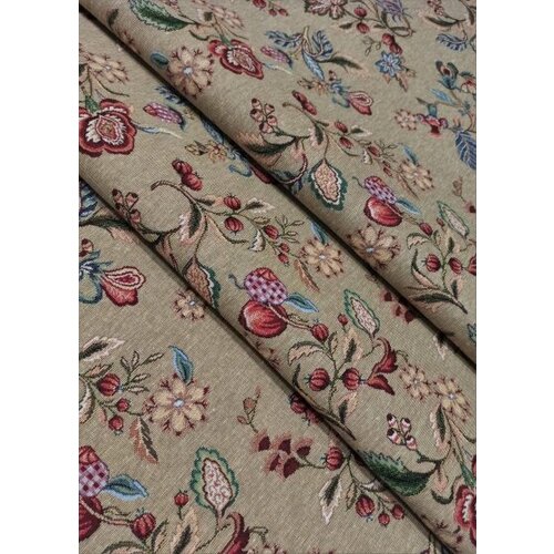 Ткань для штор и мебели, 280*100см Манчестер цвет 2, цветы, гобелен