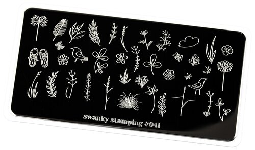 Swanky Stamping пластина 041 12 х 6 см серебристый