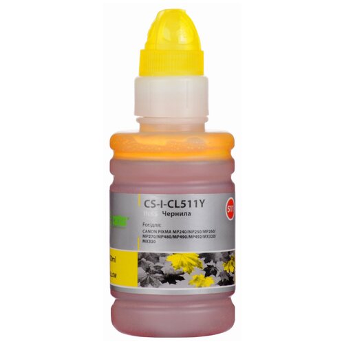 Чернила CS-I-CL511Y CACTUS yellow 100ML MP240/MP250