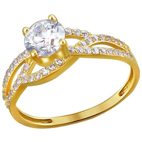 фото Эстет кольцо с 49 фианитами из жёлтого золота 01к1310957, размер 18