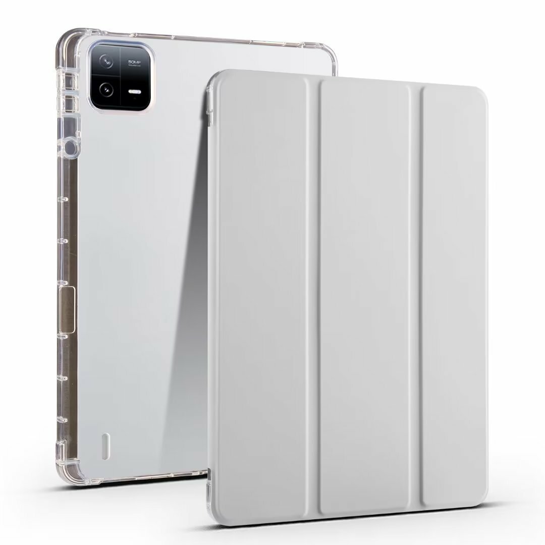 Чехол для планшета Xiaomi Mi Pad 6 / Mi Pad 6 Pro (11 дюймов), держатель для стилуса, из мягкого силикона (серый)