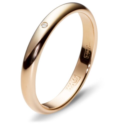 фото Эстет кольцо с 1 бриллиантом из красного золота 01о610137, размер 19