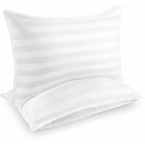 Наволочка 70х70см сатин страйп белая полоса 3х3 одна шт 495₽