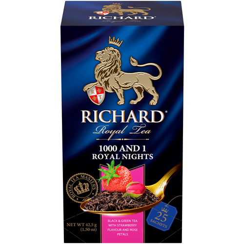 Чай черный и зеленый Richard 1000 And 1 Royal Nights, в пакетиках, 42.5 г, 25 пак.