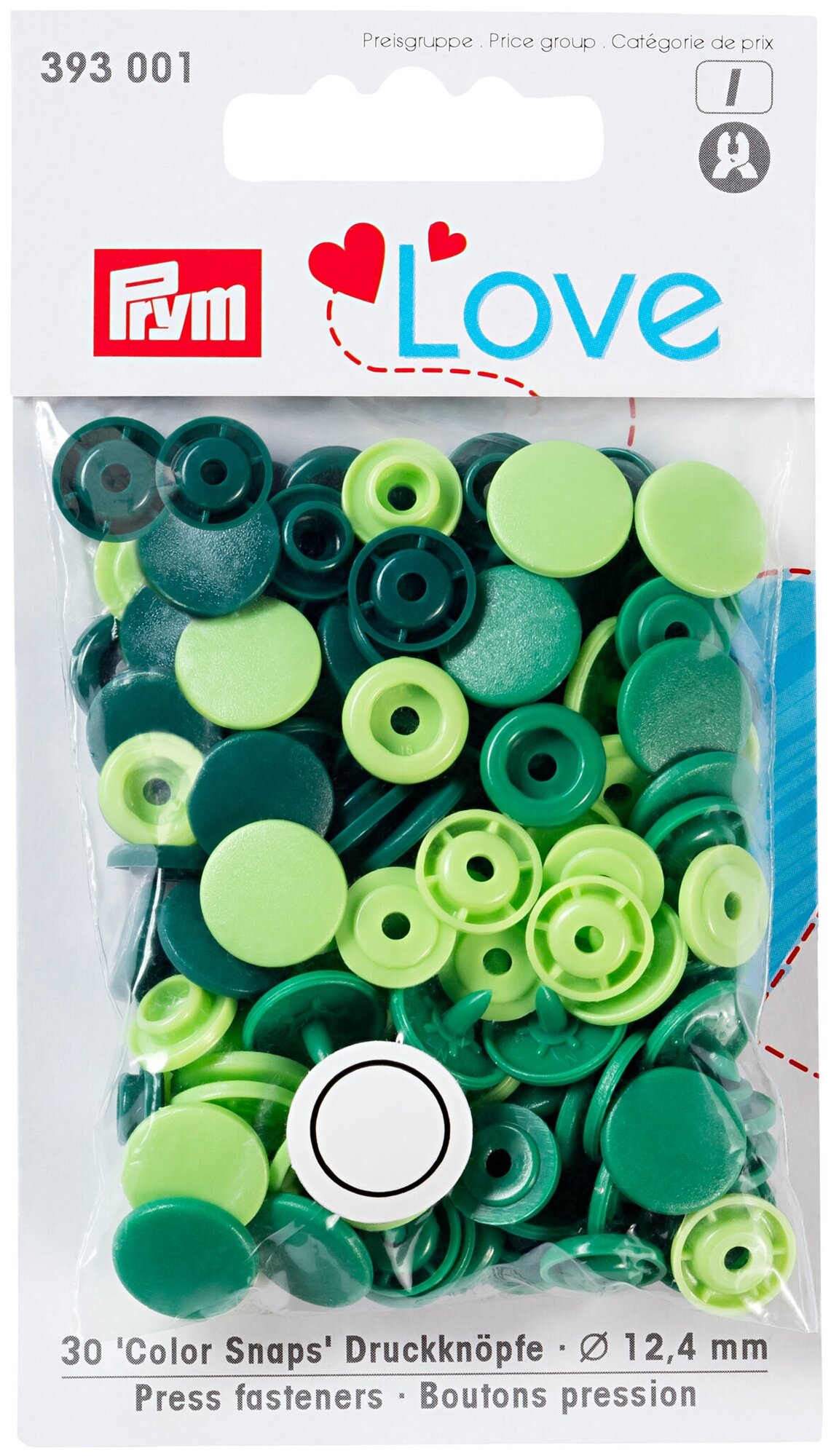 393001 Серия Prym Love - Кнопки Color Snaps, диаметр 12,4мм, Prym