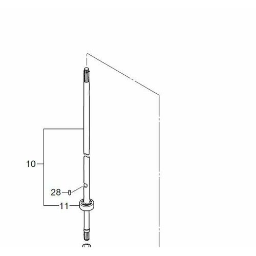 Вал вертикальный (длина L)с подшипником для лодочного мотора Tohatsu MFS2.5-3.5 (3AB-64307-0) оригинал