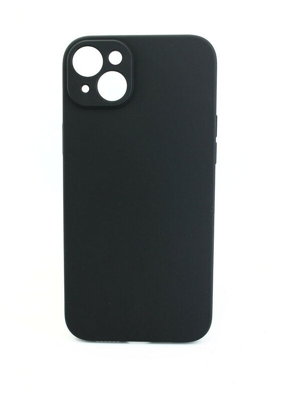 Чехол силиконовый матовый для Apple Iphone 14 Plus, с защитой камеры, черный